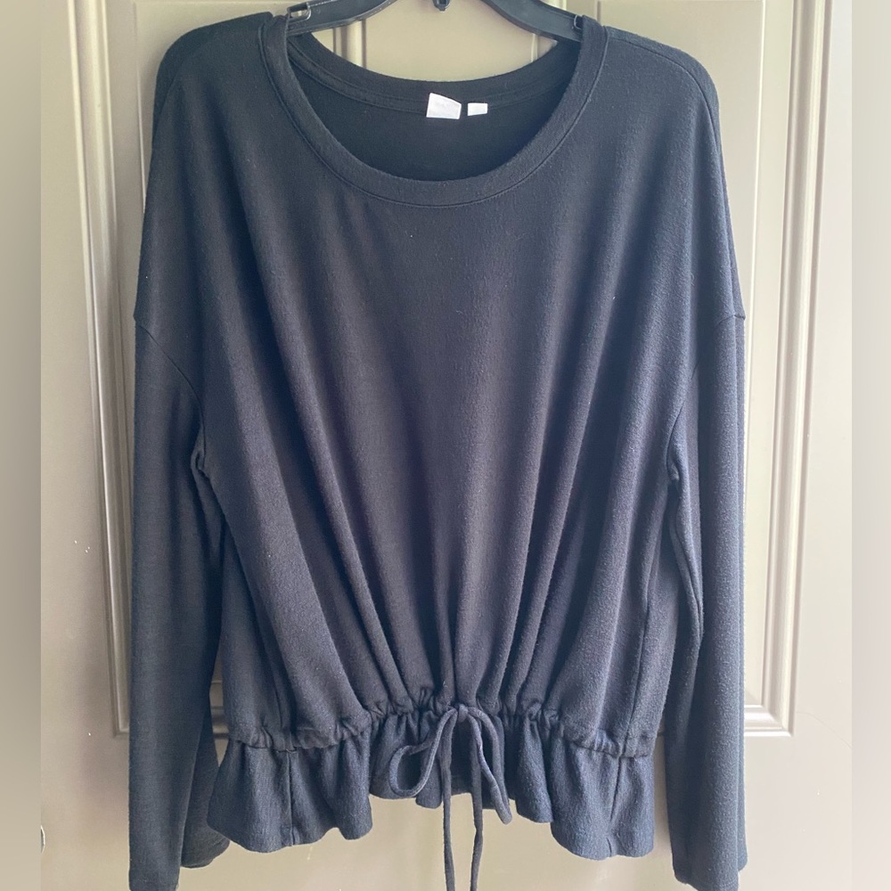 GAP Softspun Long Sleeve Top Cinch Tie Waist size Large